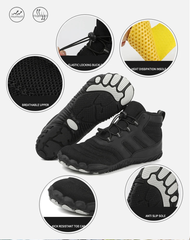 Winter Boots for Men Women Snow BareFoot Outdoor Non-slip Warm Fur Sneakers Ankle Boots waterproof mountaineering Hiking Shoes