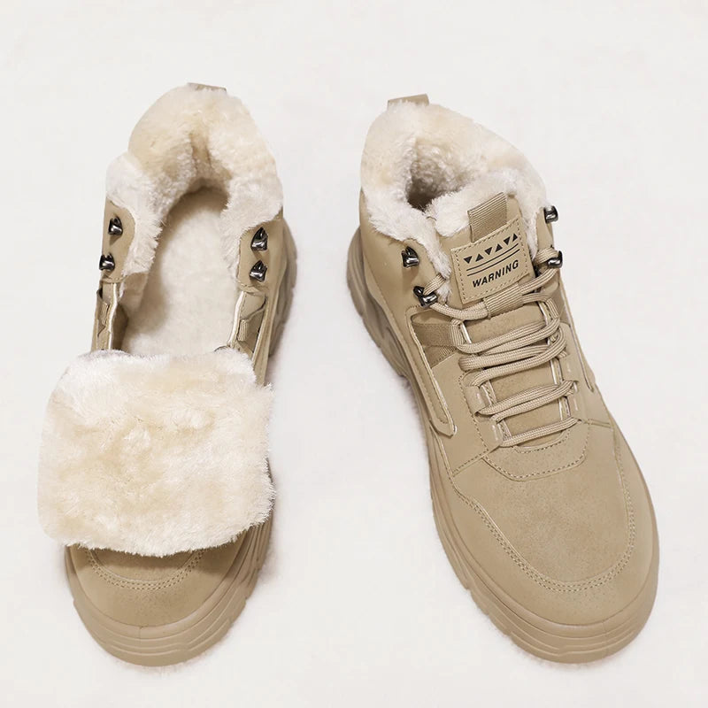 Men's boots winter new warm and velvet cotton boots non-slip comfortable casual boots fashion youth Joker outdoor high-top boots