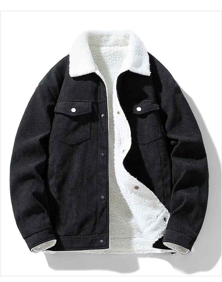 Men's Jackets and Coats Fashion Warm Corduroy Thick Coats 2024 Winter Fashion Men's Coats Down Jackets Men's Cotton Clothing