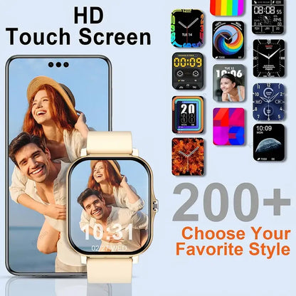 Montre connectée Bluetooth parlante avec moniteur d'oxygène dans le sang et de pression artérielle, pour femmes et hommes, cadeau de vacances 