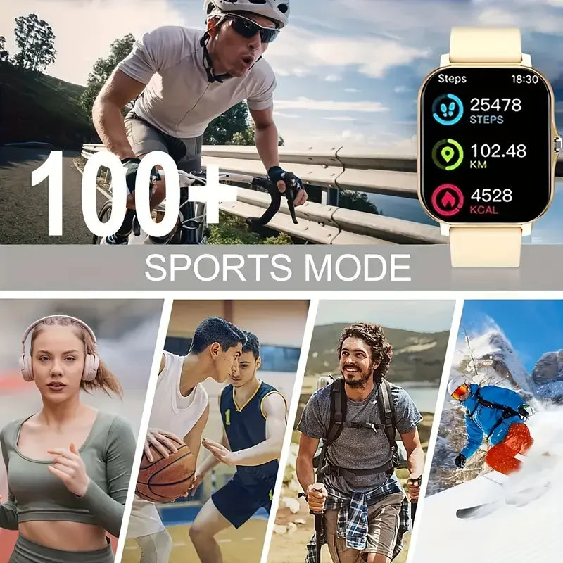 Montre connectée Bluetooth parlante avec moniteur d'oxygène dans le sang et de pression artérielle, pour femmes et hommes, cadeau de vacances 