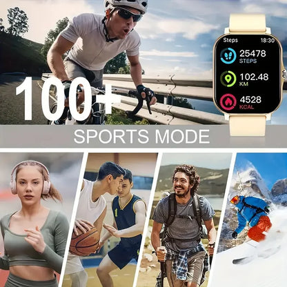 Montre connectée Bluetooth parlante avec moniteur d'oxygène dans le sang et de pression artérielle, pour femmes et hommes, cadeau de vacances 
