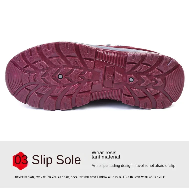 Winter 2025 new men's and women's cotton shoes with thick velvet and warm snow boots windproof couple's short boots anti slip