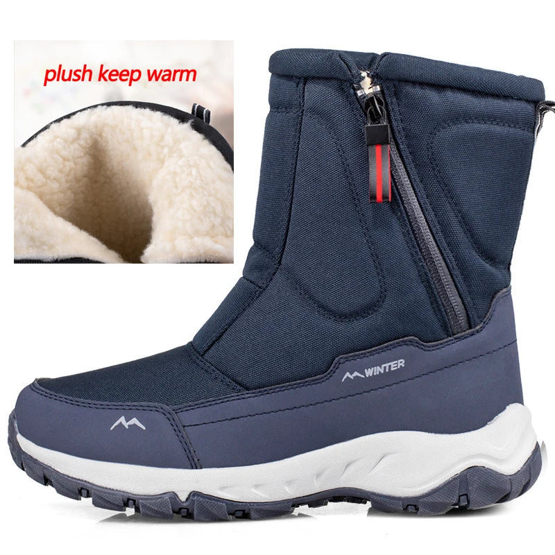Men Boots 2025 Winter Shoes For Men Warm Snow Boots Mid-calf Men Warm Shoes Thick Plush Winter Boots For Men Women Cotton Shoes