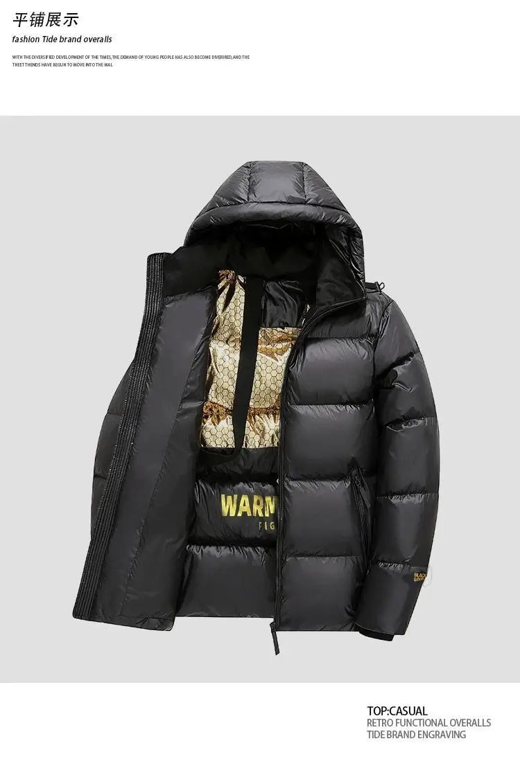 Winter jacket for Boys Girls Down Jacket Black Thickened Zipper Hooded Coat Big Childrens Kids Jacket