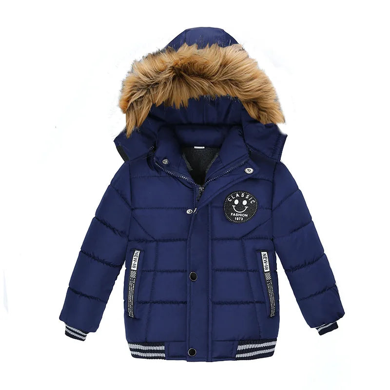 Winter Autumn Boys Girls Thick Jackets Kids Padded Fleece Warm Coats Children Hooded Cotton Outerwear Kids Snowsuit Clothes