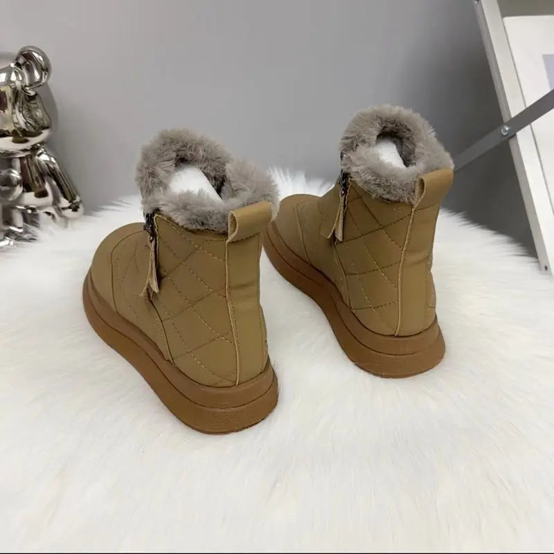Snow Boots Women's Winter New Cotton Shoes with Wool Thick Waterproof Non-slip Warm Ankle Boots Botas De Invierno Para Mujer