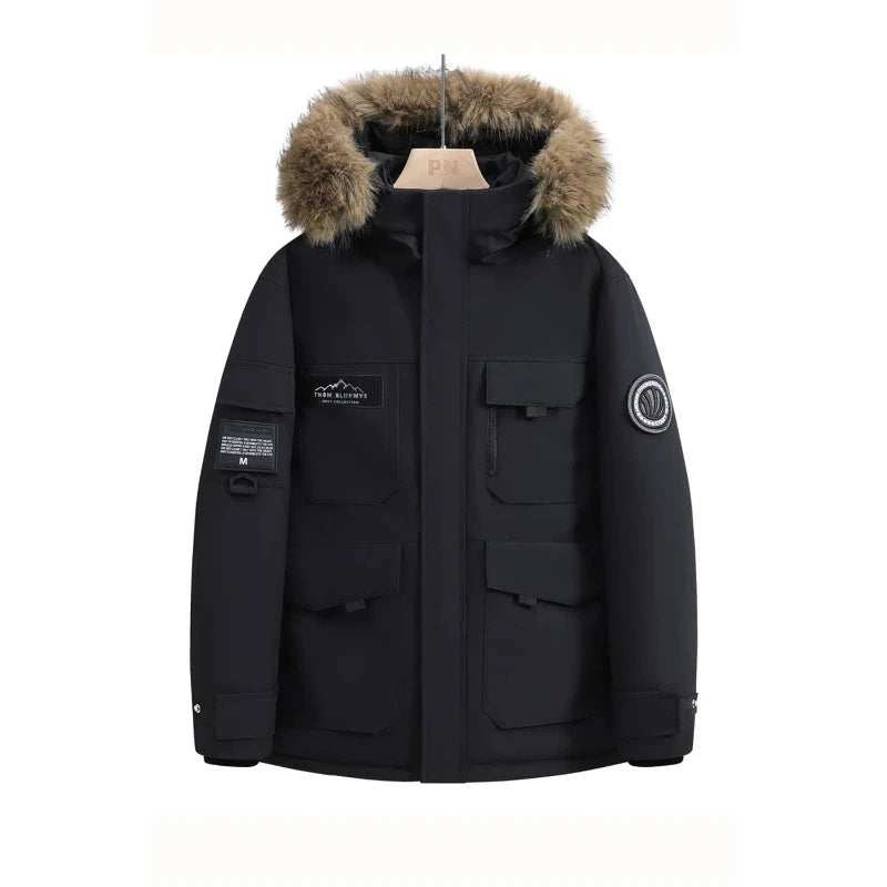 New Winter Jackets for Men with Hoods and Fur Collars New High-quality Waterproof Windproof Down Coat for Men Women Warm Jackets