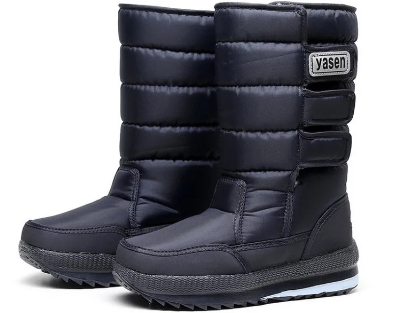 Men's Mid-calf Snow Boots Winter Plush Warm Cotton Boot Fashion Casual High Top Boots for Men Non-slip Platform Boots Big Size47