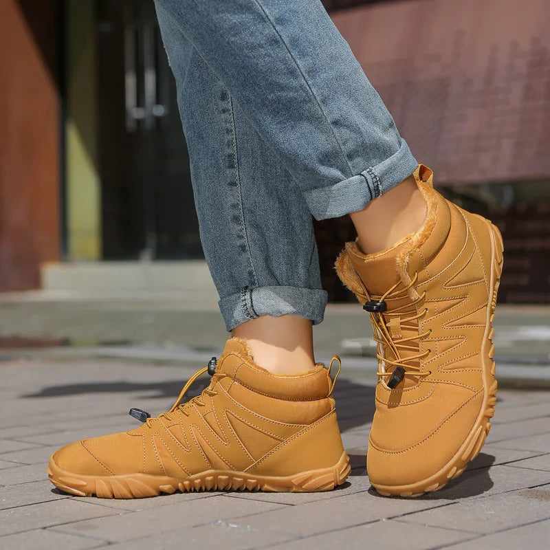 New Outdoor Sports Cotton Shoes With Plush Insulation Boots, Wear-Resistant And Non Slip Snow Boots, Winter Thick Couple Shoes