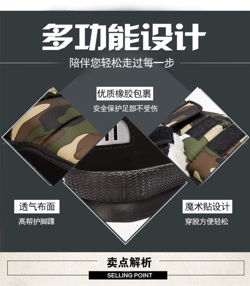 Men's Mid-calf Snow Boots Winter Plush Warm Cotton Boot Fashion Casual High Top Boots for Men Non-slip Platform Boots Big Size47