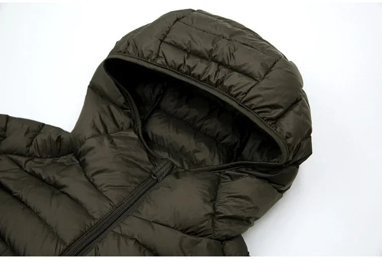 Down Jacket Men's 2024 New 90% White Duck Down Super Light Down Jacket Men's Lightweight Thermal Coat Hooded Feather Coat