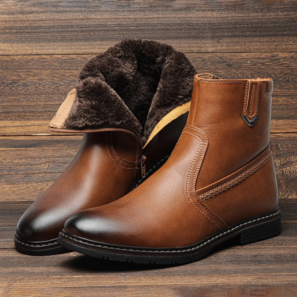 Men Winter Boots Vintage Ankle Warm Men's Winter Shoes #DM5277