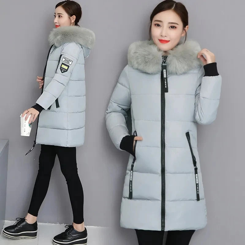 Winter Coat 2025 New Women's Thick Cotton Jacket Women Hooded Coat Medium long Casual Student Jackets Female Warm Parka Overcoat