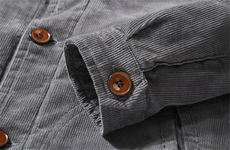 High Quality 2024 Jackets Men's Winter Plus Velvet Jacket Corduroy Tooling Casual Parka Korean Fashion Solid Color Cotton Jacket