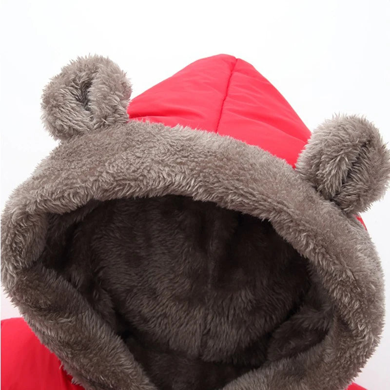 Winter Boys Cashmere Padded Jackets Children's Girls Hooded Outerwear Thick Fleece Warm Casual Coat New Christmas Birthday Gift