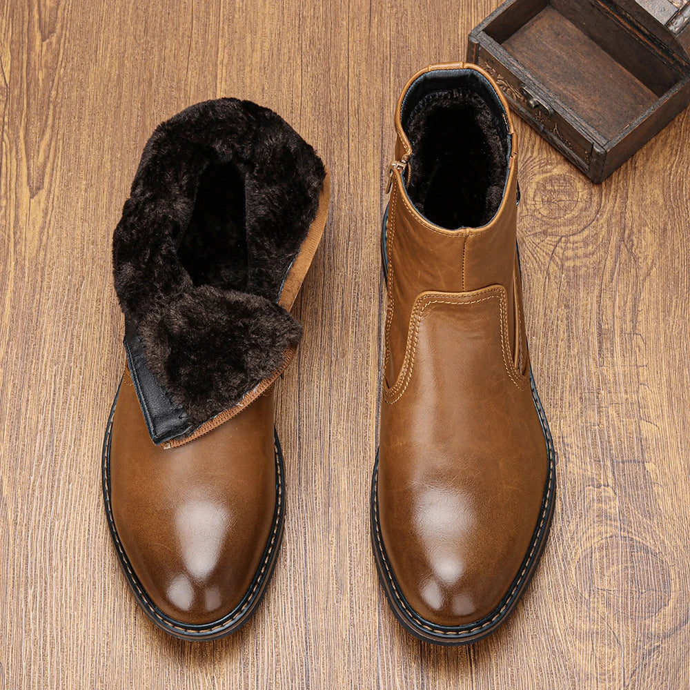 Men Winter Boots Vintage Ankle Warm Men's Winter Shoes #DM5277