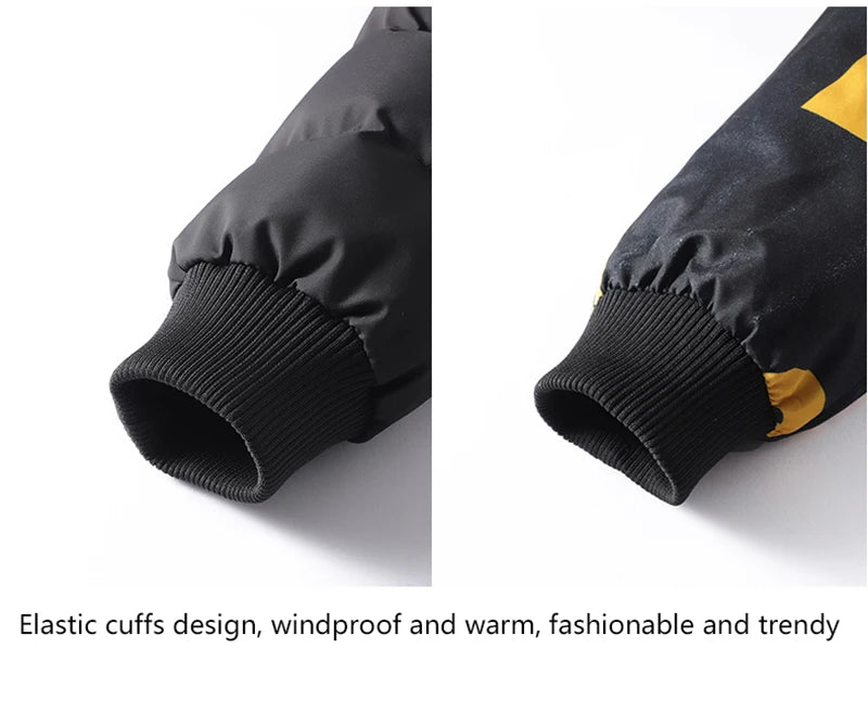 Winter Men's Cotton Jacket Fashion Warm Comfortable Padded Thickened Down Jackets Coat New Double-Sided Clothes Removable Cap