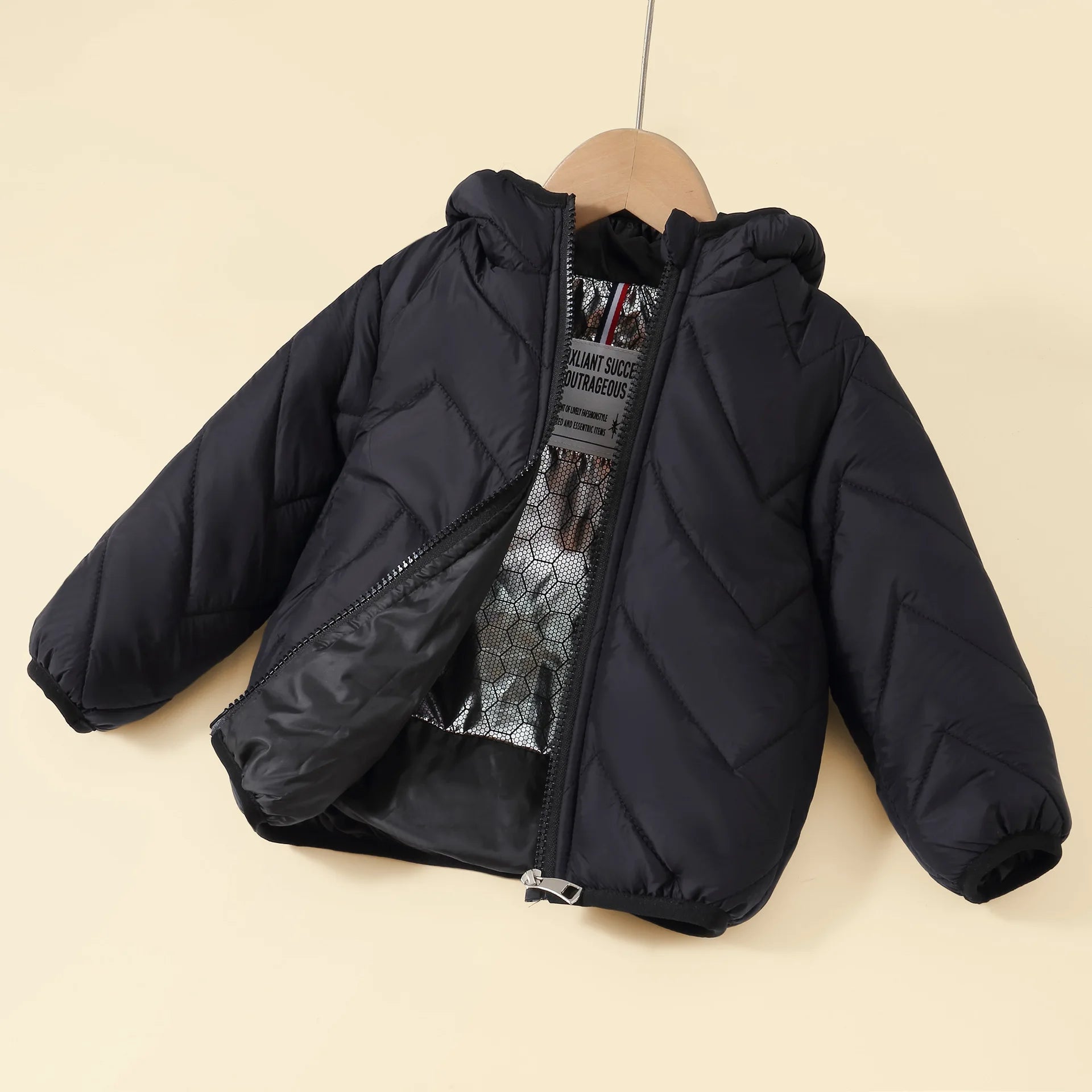 Winter Children's Jacket Girl 0-7Y Kids Boy Lightweight Hooded Padded Jacket Chevron Quilted Warm Down Cotton Coat Outerwear