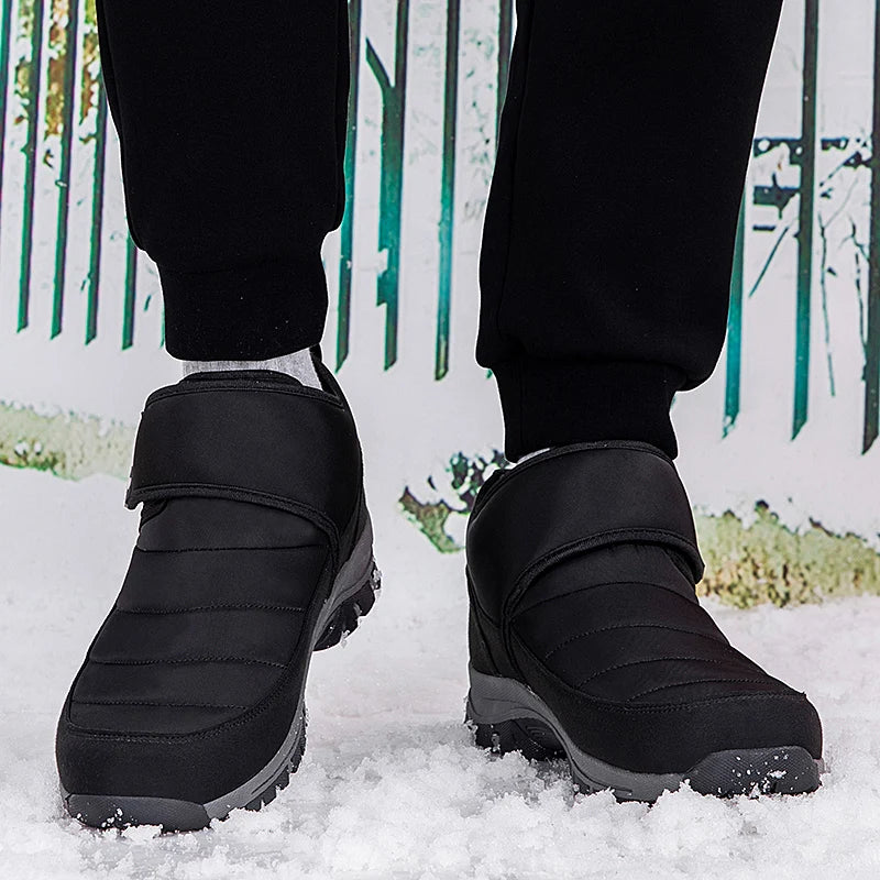 High Quality Men's Boots Warm Plush Men's Snow Boots Anti-Slip Winter Ankle Boots Outdoor Winter Shoes Men's Warm Sneakers Botas
