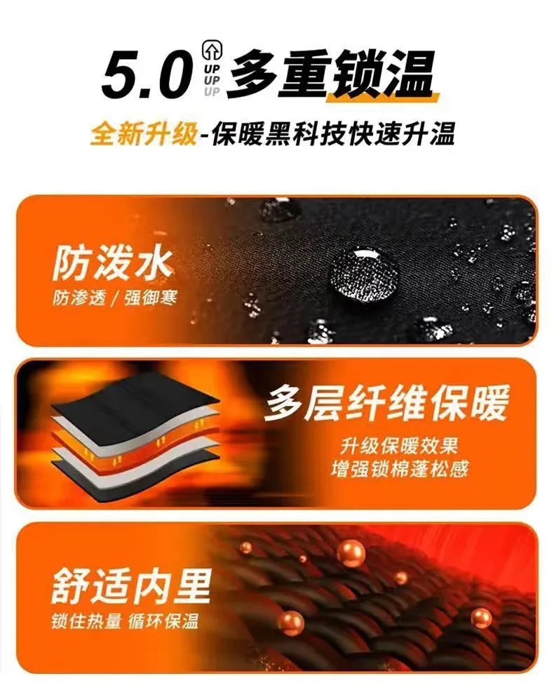 Winter New Fashionable Solid Color Plus Velvet Thick Warm Windproof Jacket for Men's Casual Loose Sports Large Size Jacket L-4XL