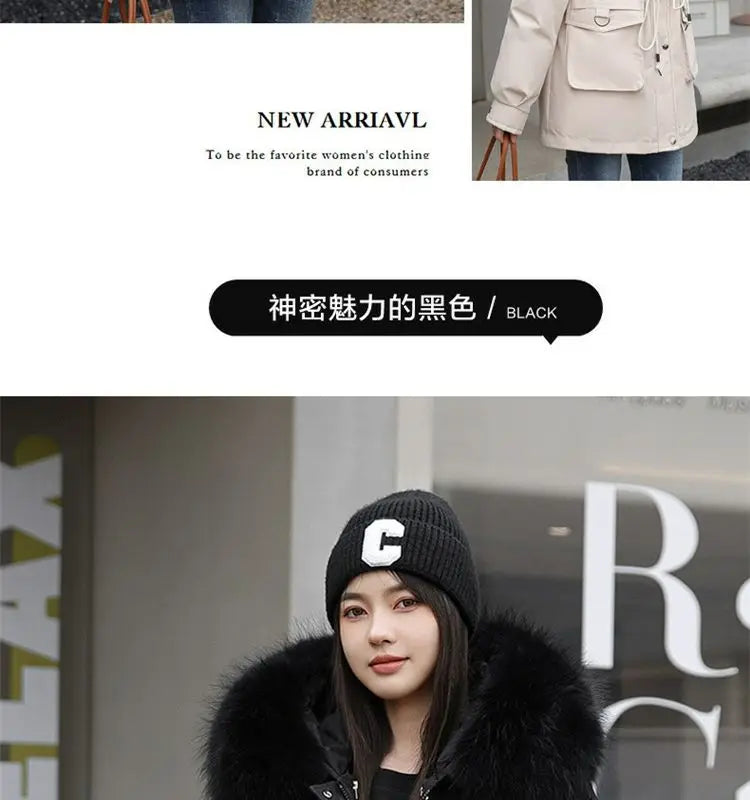 Winter Coat 2024 New Thicken Parker Women's Warm Detachable Inner Down Cotton Jacket Female Loose Warm Hooded Parkas Overcoat