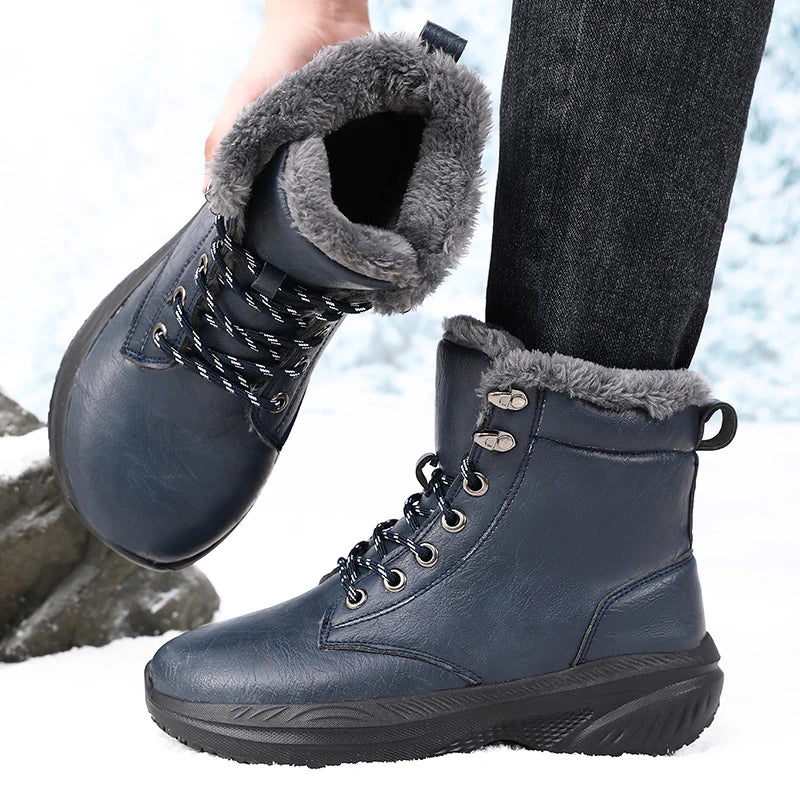 Winter Snow Barefoot Boots for Men Keep Warm Waterproof Winter Shoes Latest 2025 Fashion Design Non Slip Platform Snow Boots Men