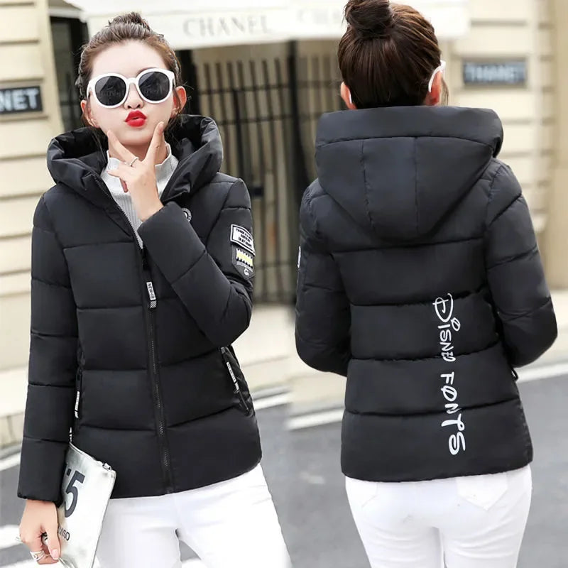 2025 New Winter Parkas Women Jacket Hooded Thick Warm Short Jacket Cotton Padded Parka Basic Coat Female Outerwear 5XL