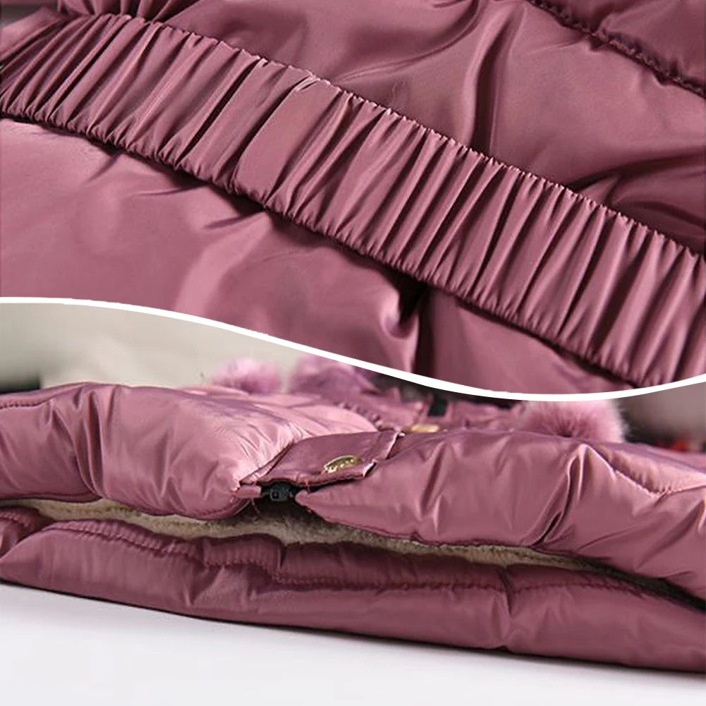 Girls' Winter Jacket with Hood,Children's Winter Coat,Warm Quilted Jacket,Kids Down Cottob Jacket,Outdoor Windproof Puffer Coat