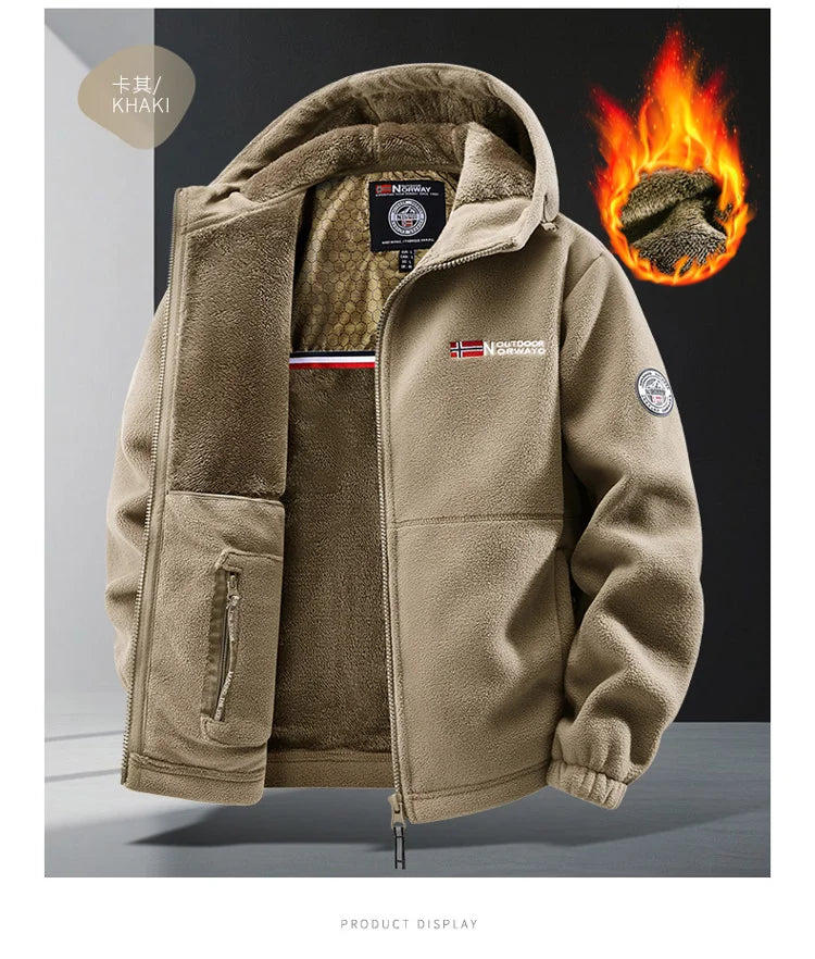 Winter Fleece Coat Fashion Trend Retro Sports Thick Warm Lamb Wool Jacket Men Casual Loose Comfortable High-Quality Work Jacket