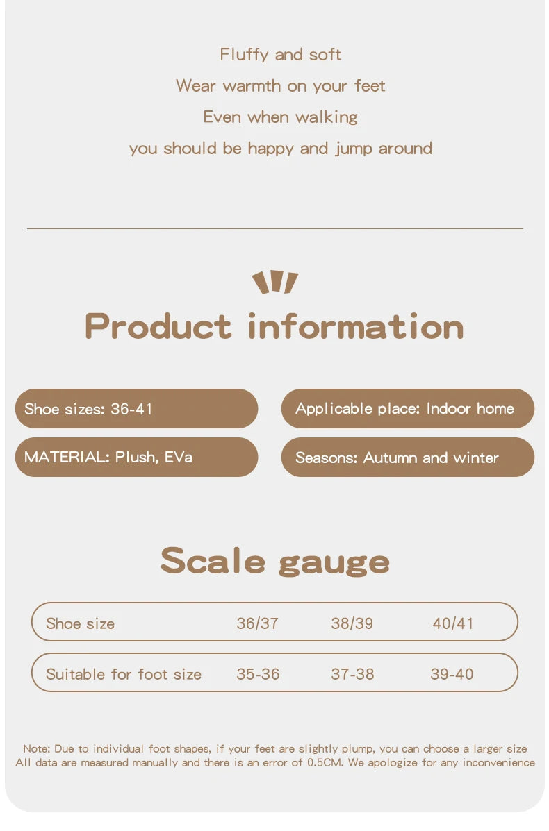 Winter Men Slippers Fur Warm Comfort Breathable Indoor Outdoor Non-slip Couple Fashion Snow Boots Casual Home Shoes