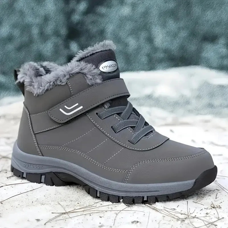 Winter Snow Boots Women Shoes Warm Breathable Hiking Shoes Women Anti-slip Flat Bottom Ankle Boots Short Plush Men Shoes Women