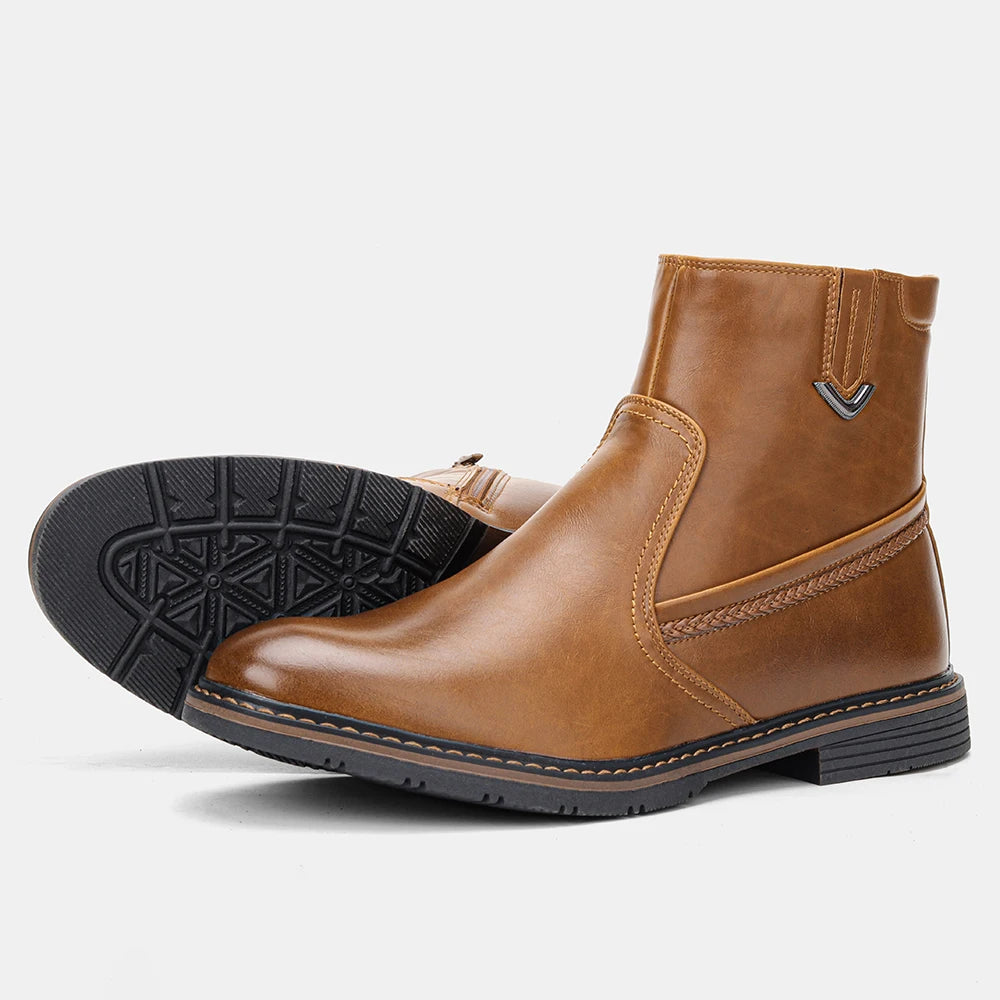 Men Winter Boots Vintage Ankle Warm Men's Winter Shoes #DM5277