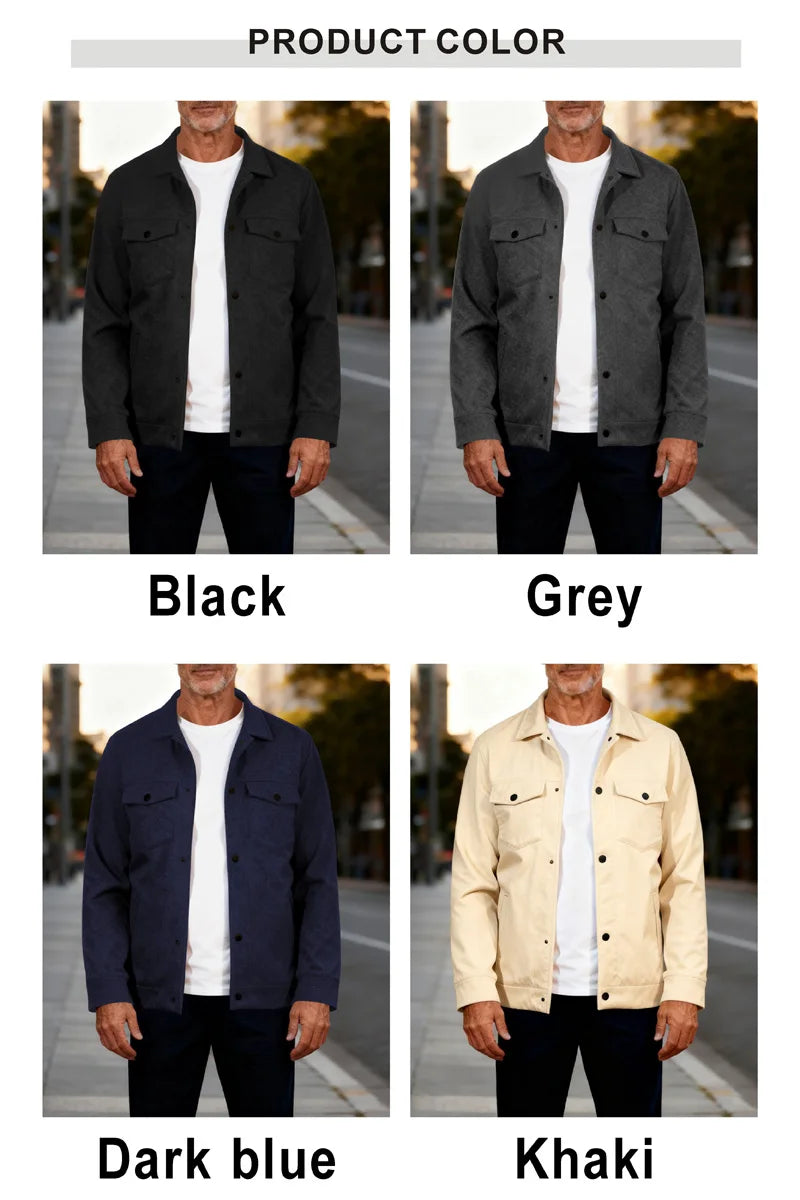 Men's winter fleece jacket - multi pocket, soft and warm casual outerwear, suitable for daily/outdoor/business leisure occasions