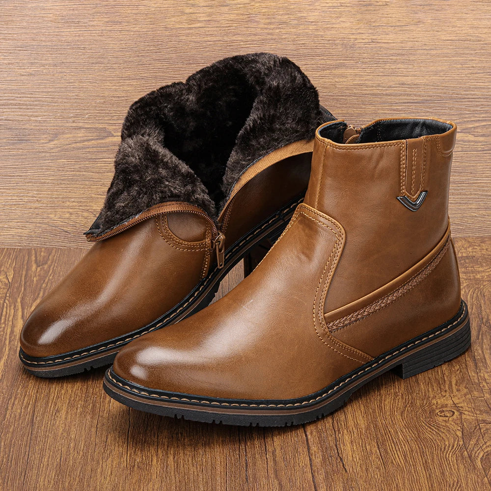 Men Winter Boots Vintage Ankle Warm Men's Winter Shoes #DM5277