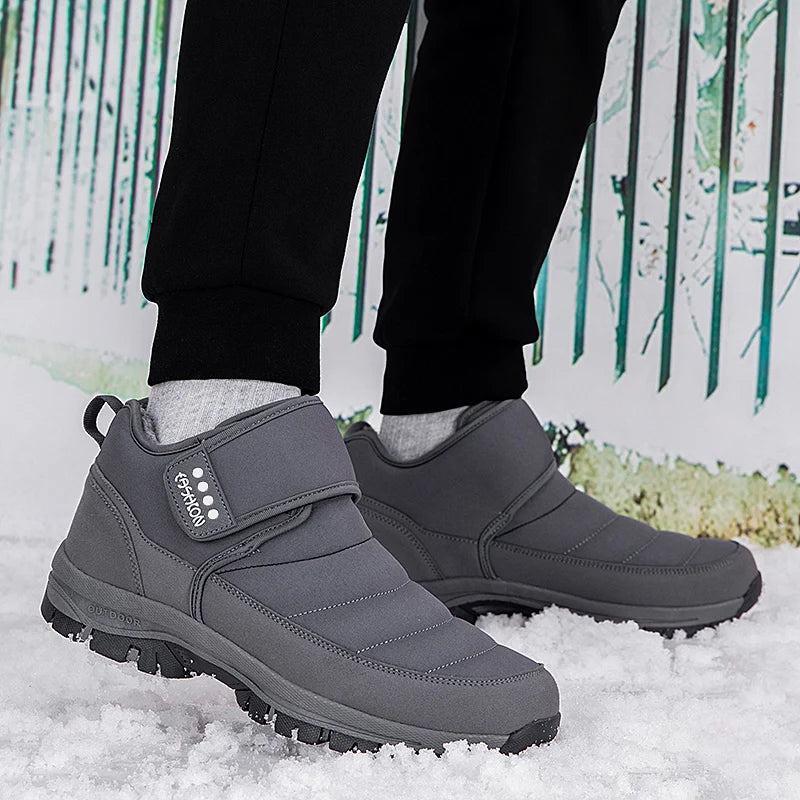 High Quality Men's Boots Warm Plush Men's Snow Boots Anti-Slip Winter Ankle Boots Outdoor Winter Shoes Men's Warm Sneakers Botas
