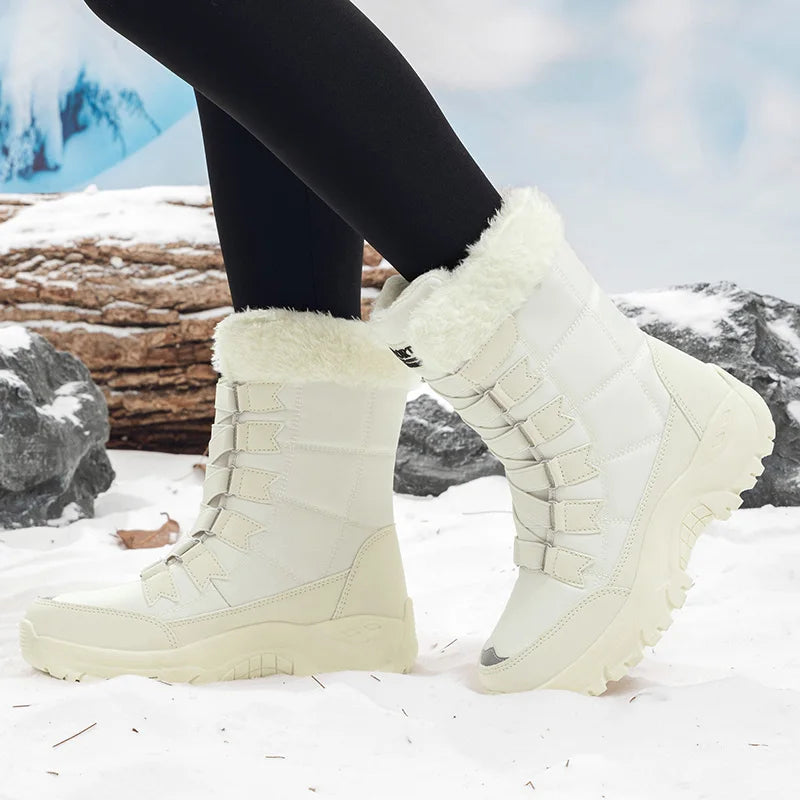 New Winter Women Boots High Quality Warm Women's Snow Boots Comfortable Ankle Boots Outdoor Waterproof Hiking Boots Size 36-42