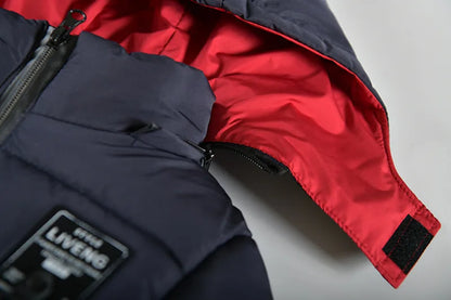 Boys' Letter Print Hooded Winter Coat