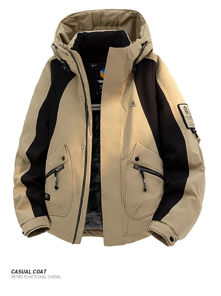 Winter Down Jacket - Outdoor Spliced Parka Outerwear