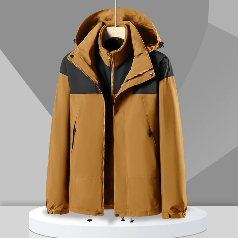 Winter Hiking Jackets Warm Windbreaker Outerwear Waterproof Windproof Jacket Men Skiing Camping Women Coats Hooded Fleece Jacket