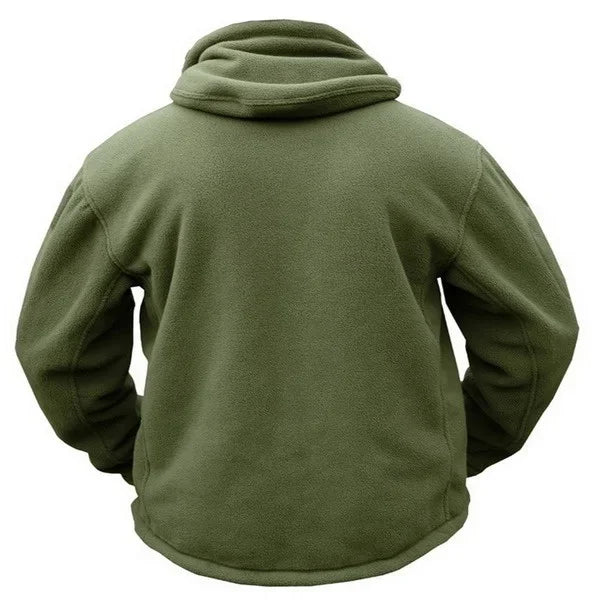 Winter Fleece Jacket Men's Military Tactical Jacket Solid Warm Fleece Coats with Hat Outdoor Sports Combat Hiking Polar Jacket