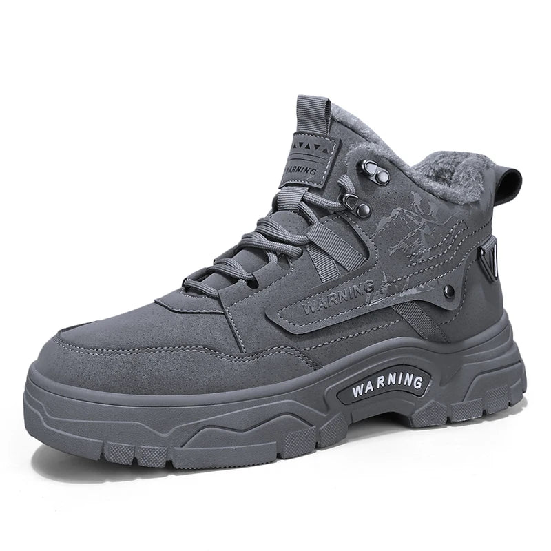 Men's boots winter new warm and velvet cotton boots non-slip comfortable casual boots fashion youth Joker outdoor high-top boots