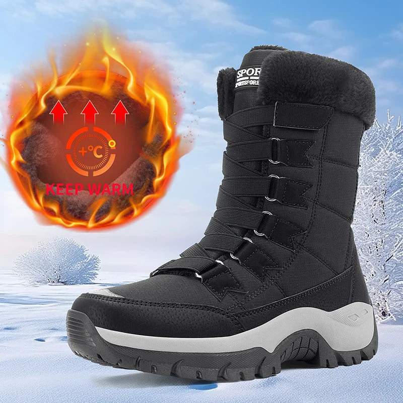 New Winter Women Boots High Quality Warm Women's Snow Boots Comfortable Ankle Boots Outdoor Waterproof Hiking Boots Size 36-42