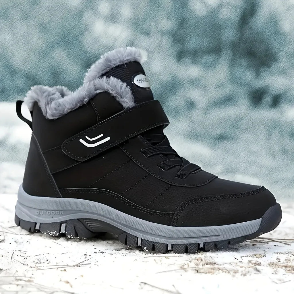 Winter Snow Boots Women Shoes Warm Breathable Hiking Shoes Women Anti-slip Flat Bottom Ankle Boots Short Plush Men Shoes Women