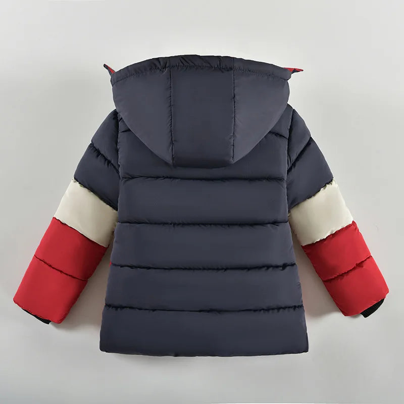 Boys' Letter Print Hooded Winter Coat