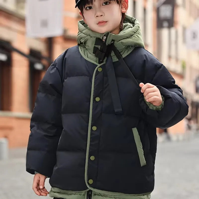Winter Boys Coat Children Thickened Down Jacket  New 2025 Kids Hooded Casual Cotton Clothing Autumn Warm Fashion Snowears