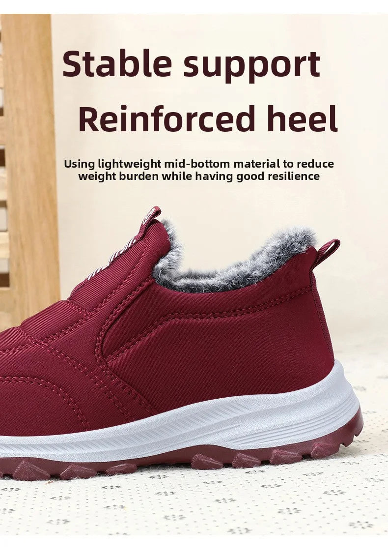 Women's Boots 2025 Winter Shoes For Women Ankle Boots Warm Fur Botas Mujer Waterproof Low Heels Snow Boots Winter Flat Shoes