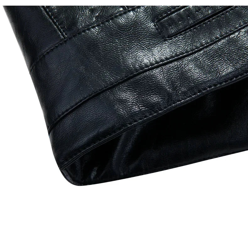 Winter New Leather Jacket for Men Short Plush Thickened Jackets 2025 Men's Raccoon Fur Collar Lapel Coats Jaqueta Couro