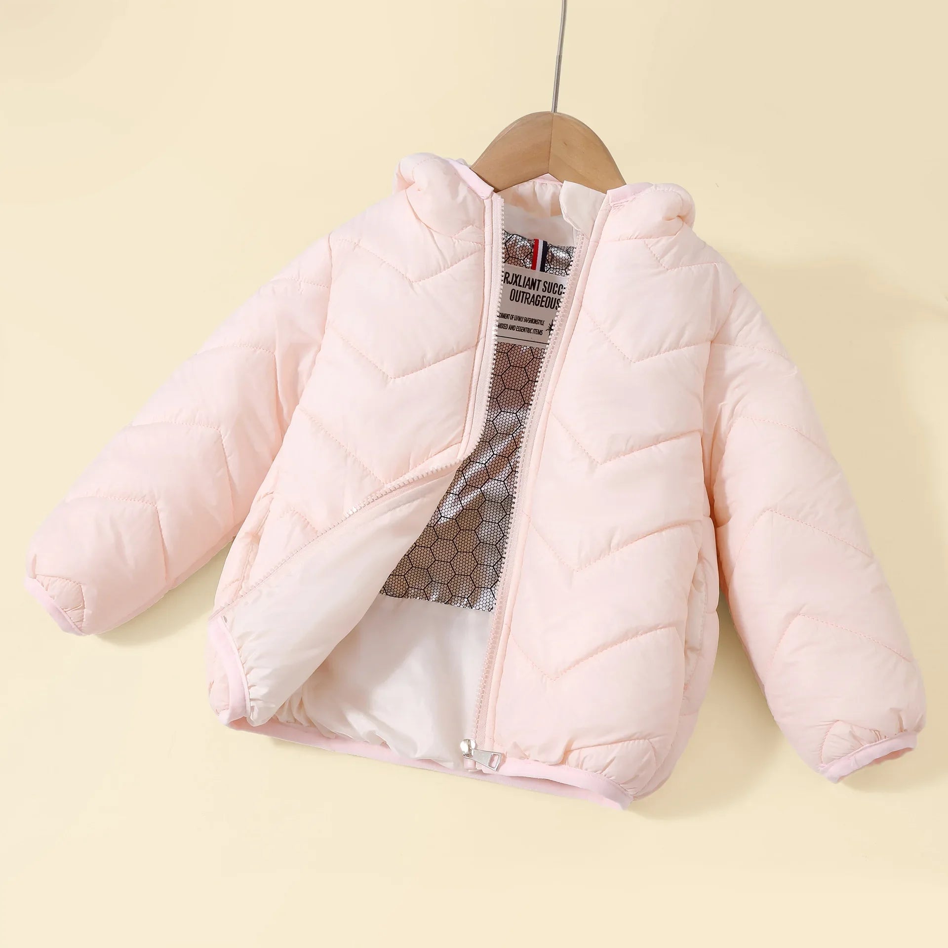 Winter Children's Jacket Girl 0-7Y Kids Boy Lightweight Hooded Padded Jacket Chevron Quilted Warm Down Cotton Coat Outerwear