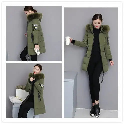 Winter Coat 2025 New Women's Thick Cotton Jacket Women Hooded Coat Medium long Casual Student Jackets Female Warm Parka Overcoat